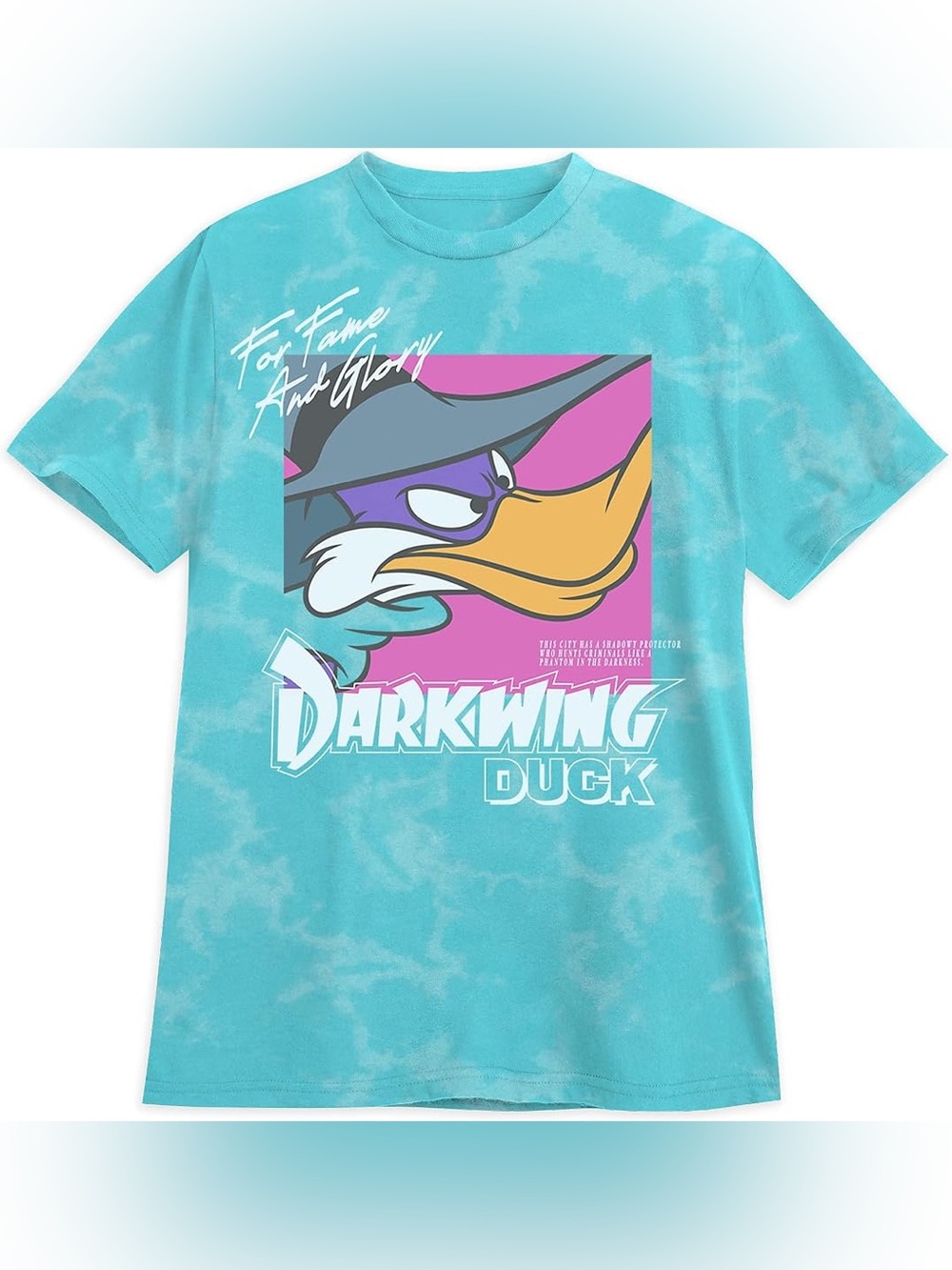 Disney Darkwing Duck Men's Aqua Tie-Dye Graphic Tee